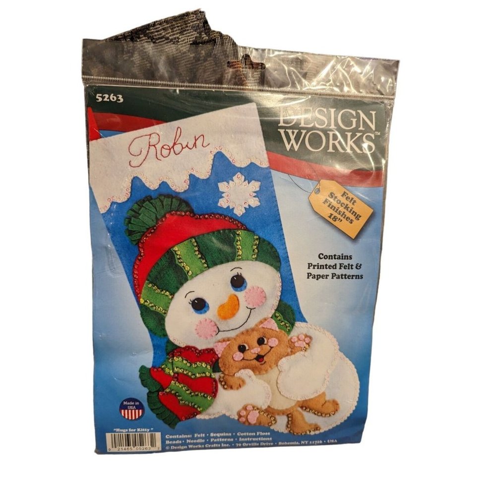 Design Works Design Works Felt Stocking Applique Kit 18" Hugs For Kitty 5263